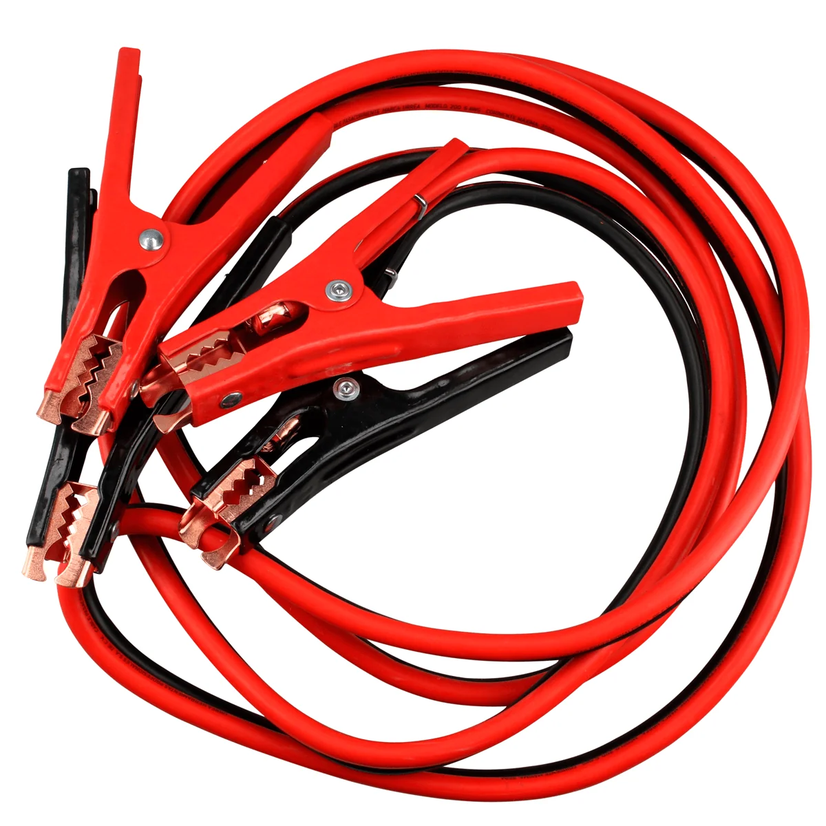 CABLES PASA CORRIENTE 0/4 600 AMP CON CAIMANES DE MUELA DE COBRE 3m DE LARGO IOL-DFF-009