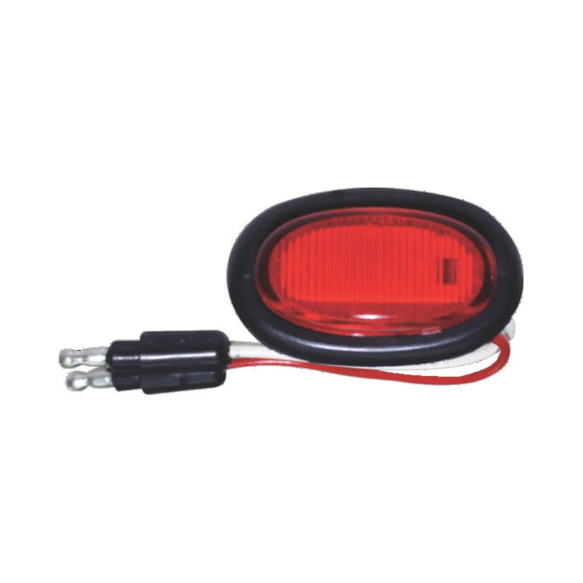 PLAFON OVALADO CON GOMA ROJO 1 1/2" 3 LED S/TERMINAL 12/24V 8088R TRAKTOLAMP