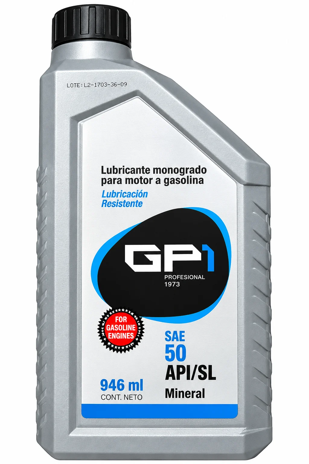 ACEITE GP1 MONOGRADO MINERAL PARA MOTOR A GASOLINA GP1 SAE 50 API SL 946ml