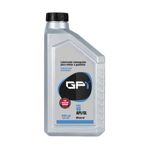 ACEITE GP1 MONOGRADO MINERAL PARA MOTOR A GASOLINA GP1 SAE 40 API SL 946ml