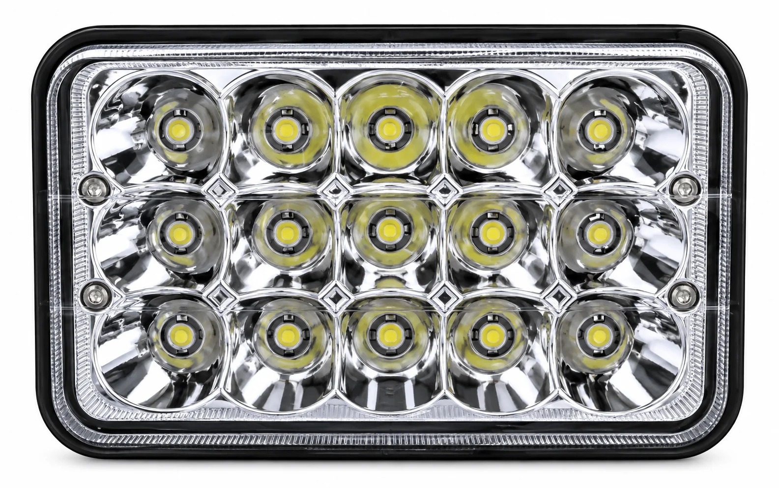 UNIDAD REDONDA H4656 15 LEDS 9-30V 45W 6500-7000K ALTA/BAJA LUZ BLANCA CON BASE PZA IOL-LFL-210
