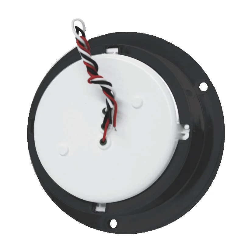 PLAFON REDONDO 4" AMBAR 20 LEDS FIJOS CON EMBELLESEDOR DE RECMACHE NEGRO 12/24V 8042NERA TRAKTOLAMP